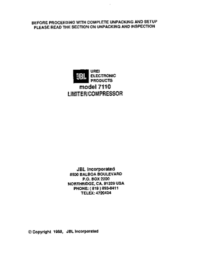 . Various JBL-7110 manual  . Various SM scena Studio JBL-7110 manual.pdf