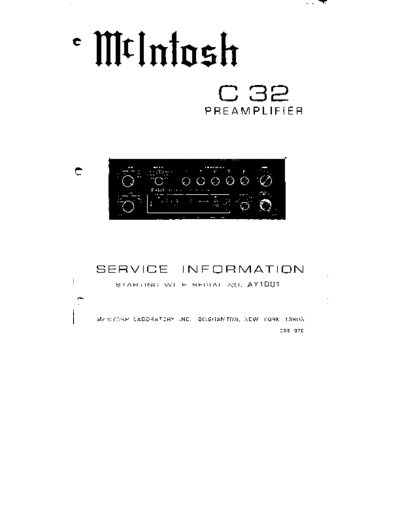 Mc INTOSH hfe mcintosh c32 service  . Rare and Ancient Equipment Mc INTOSH Audio C32 hfe_mcintosh_c32_service.pdf