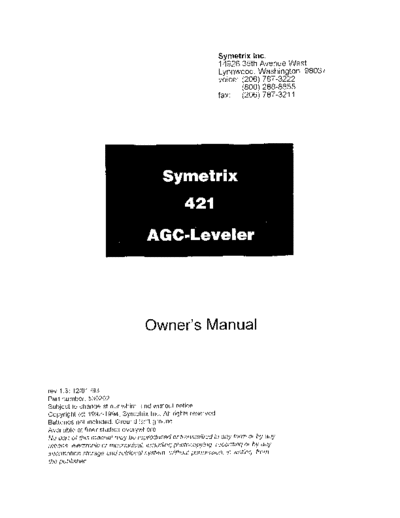 . Various 421 ug  . Various SM scena Symetrix 421_ug.pdf