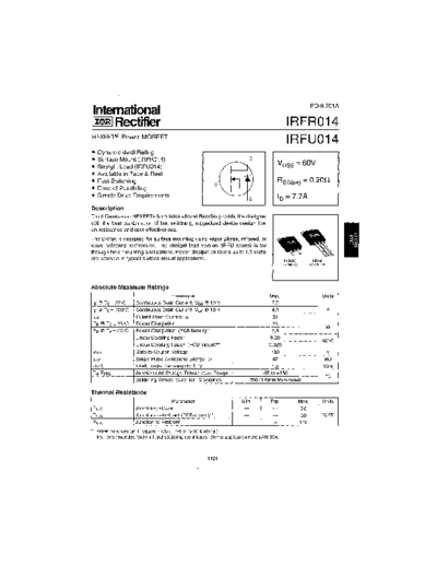 International Rectifier irfr014  . Electronic Components Datasheets Active components Transistors International Rectifier irfr014.pdf