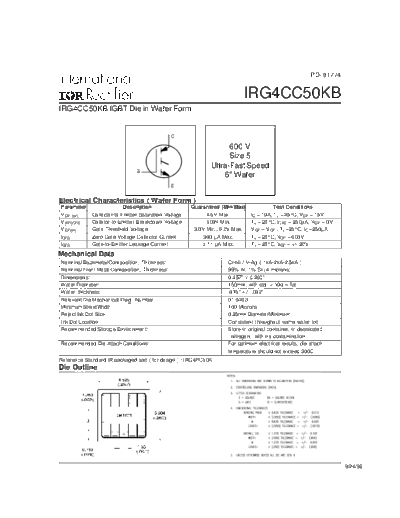 International Rectifier irg4cc50kb  . Electronic Components Datasheets Active components Transistors International Rectifier irg4cc50kb.pdf