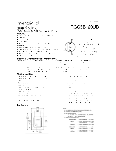 International Rectifier irgc5b120ub  . Electronic Components Datasheets Active components Transistors International Rectifier irgc5b120ub.pdf