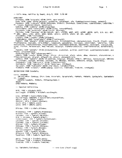 xerox Calls.mesa Sep78  xerox mesa 4.0_1978 listing Mesa_4_Compiler Calls.mesa_Sep78.pdf