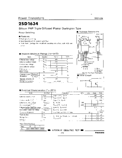 Panasonic 2sd1634  . Electronic Components Datasheets Active components Transistors Panasonic 2sd1634.pdf