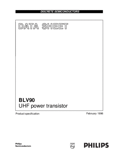 Philips blv90  . Electronic Components Datasheets Active components Transistors Philips blv90.pdf