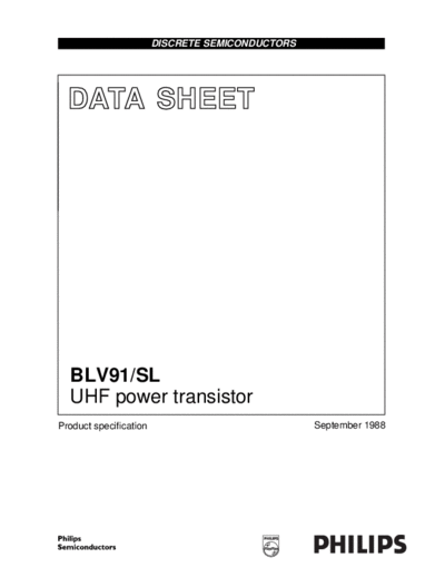 Philips blv91sl cnv 2  . Electronic Components Datasheets Active components Transistors Philips blv91sl_cnv_2.pdf