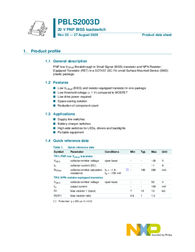 Philips pbls2003d  . Electronic Components Datasheets Active components Transistors Philips pbls2003d.pdf