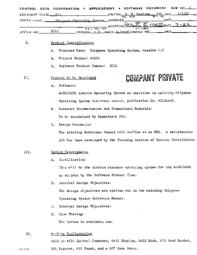 cdc COS 1 0 SIR  . Rare and Ancient Equipment cdc cyber cyber_70 chippewa COS_1_0_SIR.pdf