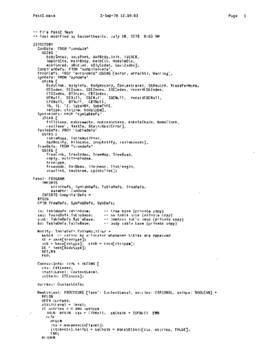 xerox Pass2.mesa Sep78  xerox mesa 4.0_1978 listing Mesa_4_Compiler Pass2.mesa_Sep78.pdf