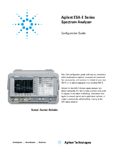 Agilent ESA-E Series Spectrum Analyzer - Configuration Guide 5989-9953EN c20140211 [12]  Agilent ESA-E Series Spectrum Analyzer - Configuration Guide 5989-9953EN c20140211 [12].pdf