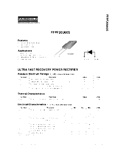 Fairchild Semiconductor ffpf20u60s  . Electronic Components Datasheets Active components Transistors Fairchild Semiconductor ffpf20u60s.pdf