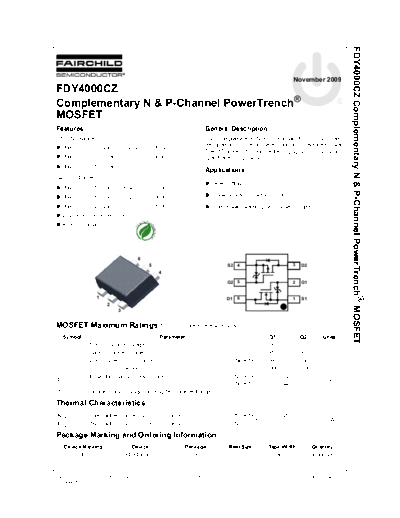 Fairchild Semiconductor fdy4000cz  . Electronic Components Datasheets Active components Transistors Fairchild Semiconductor fdy4000cz.pdf