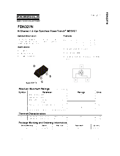 Fairchild Semiconductor fdn327n  . Electronic Components Datasheets Active components Transistors Fairchild Semiconductor fdn327n.pdf