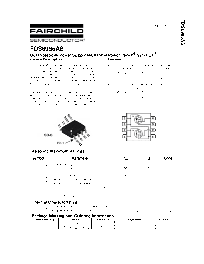 Fairchild Semiconductor fds6986as  . Electronic Components Datasheets Active components Transistors Fairchild Semiconductor fds6986as.pdf