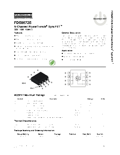Fairchild Semiconductor fds8672s  . Electronic Components Datasheets Active components Transistors Fairchild Semiconductor fds8672s.pdf