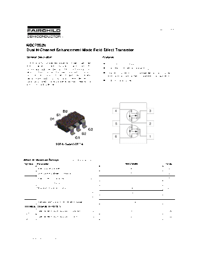 Fairchild Semiconductor ndc7002n  . Electronic Components Datasheets Active components Transistors Fairchild Semiconductor ndc7002n.pdf