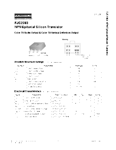 Fairchild Semiconductor fjc2383  . Electronic Components Datasheets Active components Transistors Fairchild Semiconductor fjc2383.pdf