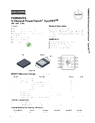 Fairchild Semiconductor fdms8670s  . Electronic Components Datasheets Active components Transistors Fairchild Semiconductor fdms8670s.pdf