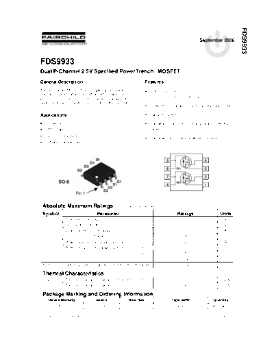 Fairchild Semiconductor fds9933  . Electronic Components Datasheets Active components Transistors Fairchild Semiconductor fds9933.pdf