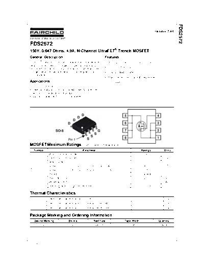 Fairchild Semiconductor fds2572  . Electronic Components Datasheets Active components Transistors Fairchild Semiconductor fds2572.pdf