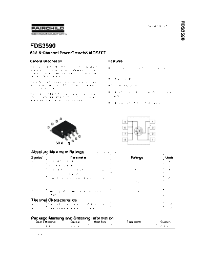 Fairchild Semiconductor fds3590  . Electronic Components Datasheets Active components Transistors Fairchild Semiconductor fds3590.pdf