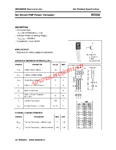 Inchange Semiconductor bd330  . Electronic Components Datasheets Active components Transistors Inchange Semiconductor bd330.pdf