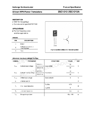 Inchange Semiconductor 2sc1212 2sc1212a  . Electronic Components Datasheets Active components Transistors Inchange Semiconductor 2sc1212_2sc1212a.pdf