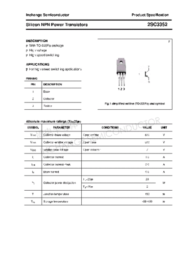 Inchange Semiconductor 2sc3352  . Electronic Components Datasheets Active components Transistors Inchange Semiconductor 2sc3352.pdf