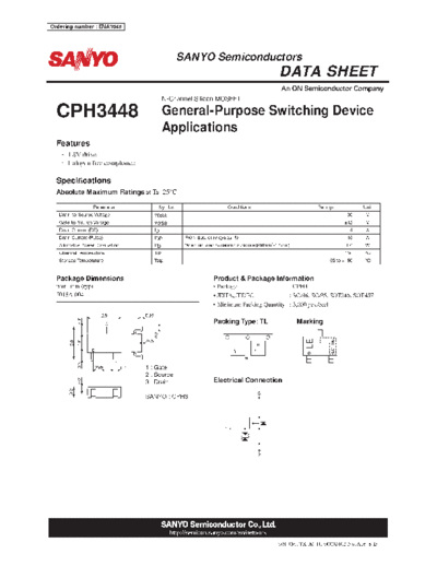 Sanyo cph3448  . Electronic Components Datasheets Active components Transistors Sanyo cph3448.pdf