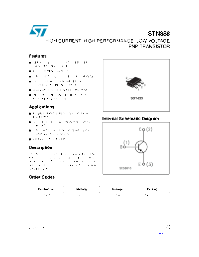ST stn888  . Electronic Components Datasheets Active components Transistors ST stn888.pdf