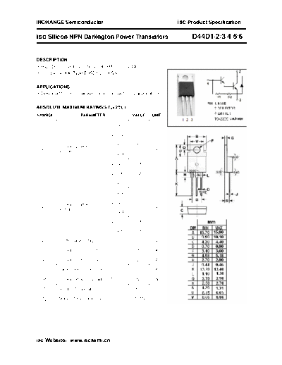 Inchange Semiconductor d44d1 2 3 4 5 6  . Electronic Components Datasheets Active components Transistors Inchange Semiconductor d44d1_2_3_4_5_6.pdf