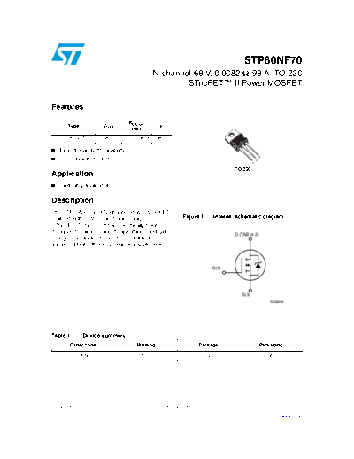 ST stp80nf70  . Electronic Components Datasheets Active components Transistors ST stp80nf70.pdf