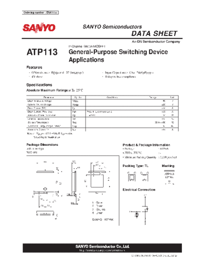 Sanyo atp113  . Electronic Components Datasheets Active components Transistors Sanyo atp113.pdf