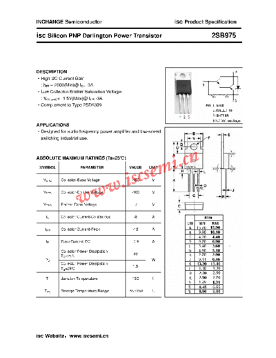 Inchange Semiconductor 2sb975  . Electronic Components Datasheets Active components Transistors Inchange Semiconductor 2sb975.pdf