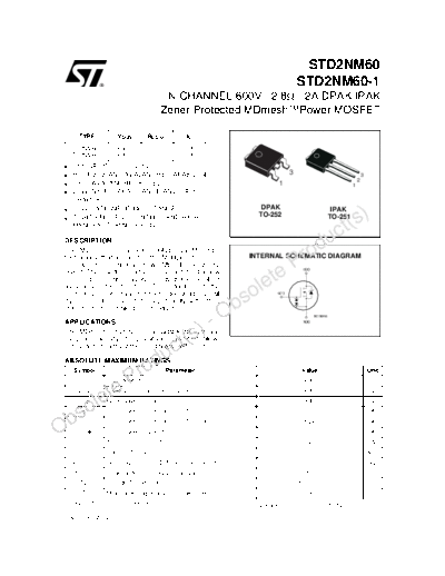 ST std2nm60-1  . Electronic Components Datasheets Active components Transistors ST std2nm60-1.pdf