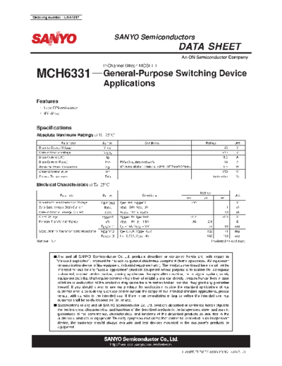 Sanyo mch6331  . Electronic Components Datasheets Active components Transistors Sanyo mch6331.pdf