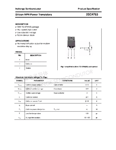Inchange Semiconductor 2sc4763  . Electronic Components Datasheets Active components Transistors Inchange Semiconductor 2sc4763.pdf