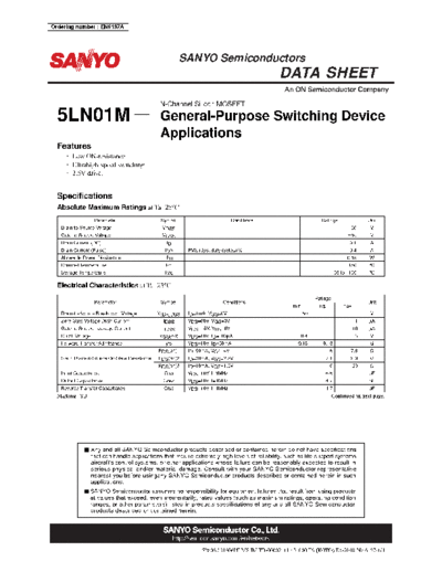 Sanyo 5ln01m  . Electronic Components Datasheets Active components Transistors Sanyo 5ln01m.pdf