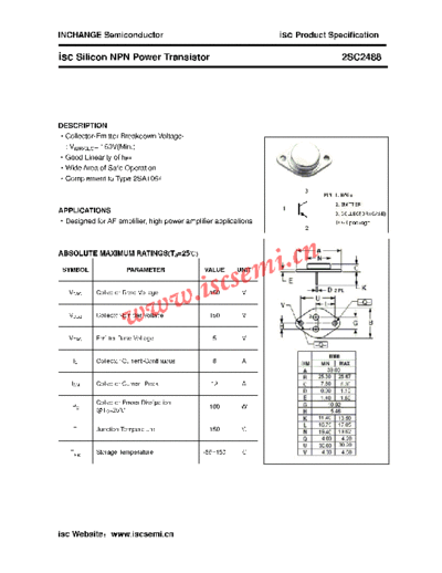 Inchange Semiconductor 2sc2488  . Electronic Components Datasheets Active components Transistors Inchange Semiconductor 2sc2488.pdf