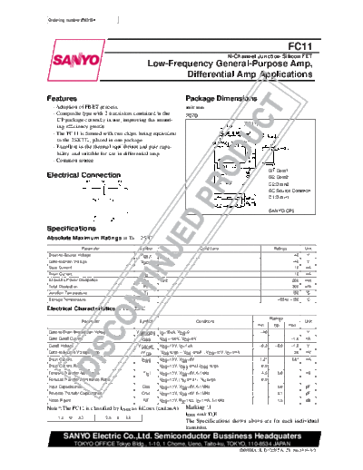 Sanyo fc11  . Electronic Components Datasheets Active components Transistors Sanyo fc11.pdf
