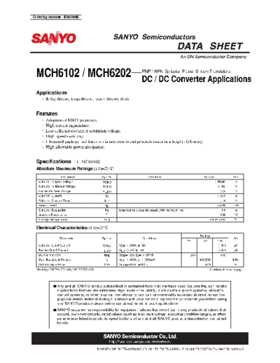 Sanyo mch6102 mch6202  . Electronic Components Datasheets Active components Transistors Sanyo mch6102_mch6202.pdf