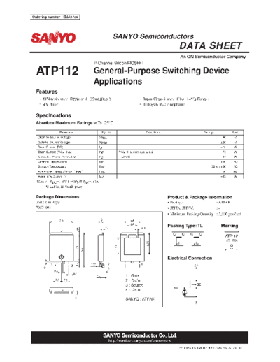 Sanyo atp112  . Electronic Components Datasheets Active components Transistors Sanyo atp112.pdf