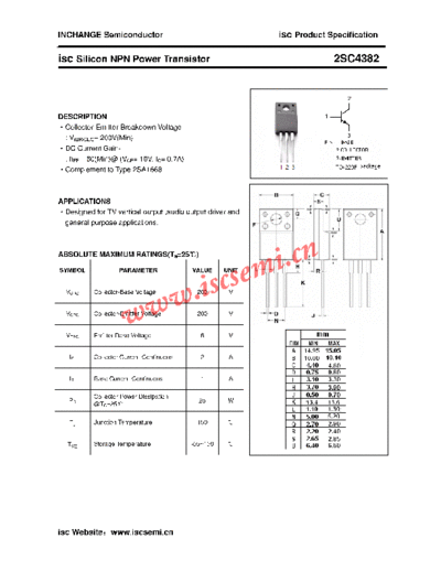 Inchange Semiconductor 2sc4382  . Electronic Components Datasheets Active components Transistors Inchange Semiconductor 2sc4382.pdf