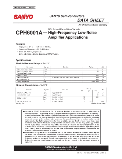 Sanyo cph6001a  . Electronic Components Datasheets Active components Transistors Sanyo cph6001a.pdf