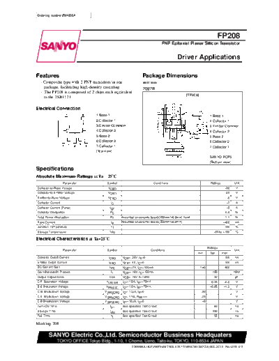 Sanyo fp208  . Electronic Components Datasheets Active components Transistors Sanyo fp208.pdf