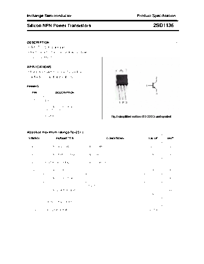Inchange Semiconductor 2sd1136  . Electronic Components Datasheets Active components Transistors Inchange Semiconductor 2sd1136.pdf