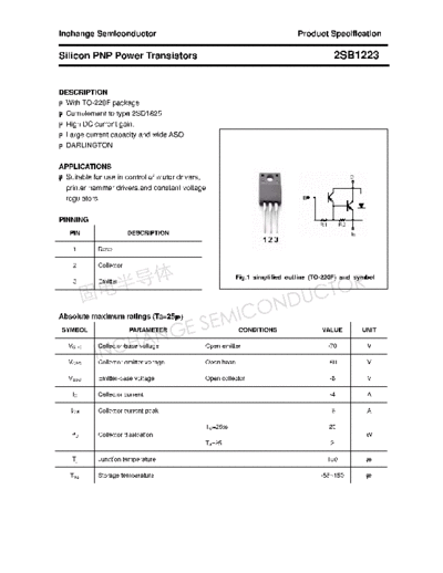 Inchange Semiconductor 2sb1223  . Electronic Components Datasheets Active components Transistors Inchange Semiconductor 2sb1223.pdf