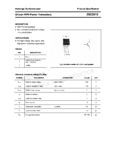 Inchange Semiconductor 2sc2612  . Electronic Components Datasheets Active components Transistors Inchange Semiconductor 2sc2612.pdf