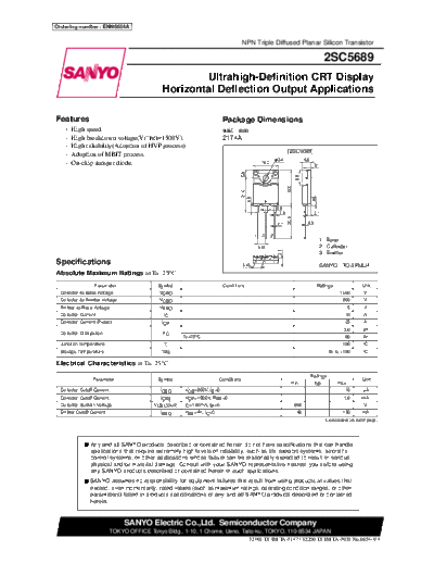 Sanyo 2sc5689  . Electronic Components Datasheets Active components Transistors Sanyo 2sc5689.pdf