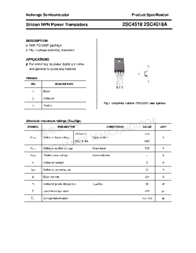 Inchange Semiconductor 2sc4518 2sc4518a  . Electronic Components Datasheets Active components Transistors Inchange Semiconductor 2sc4518_2sc4518a.pdf